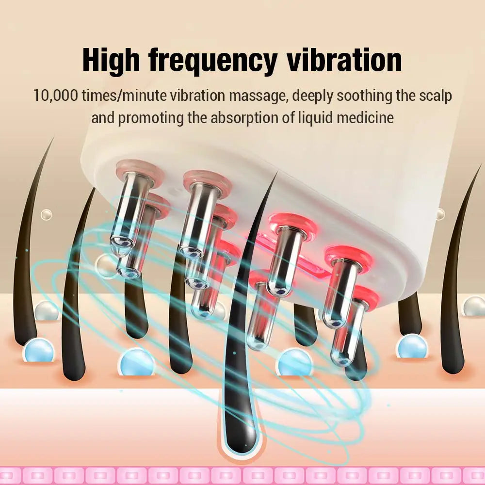 Portable EMS vibrating massage comb: Hair beauty and scalp restoration tool
